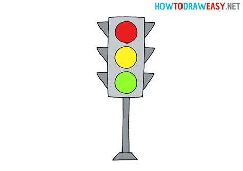 how to draw a traffic light for kids