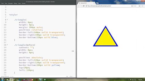 how to draw a triangle in html