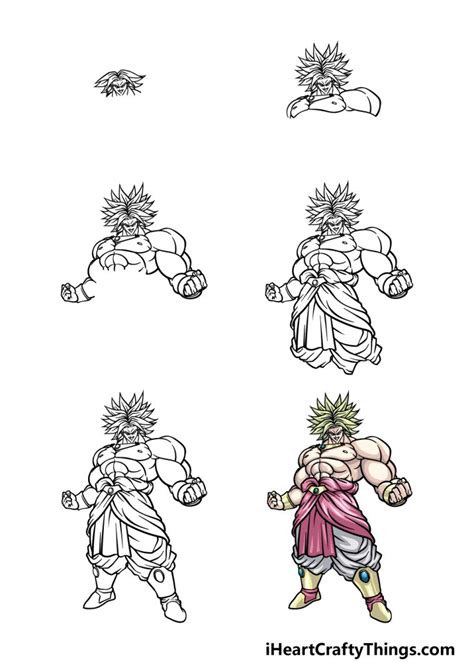 how to draw broly step by step