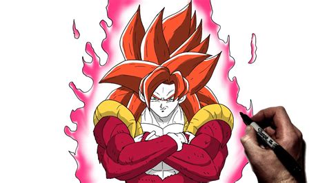 how to draw gogeta ssj4