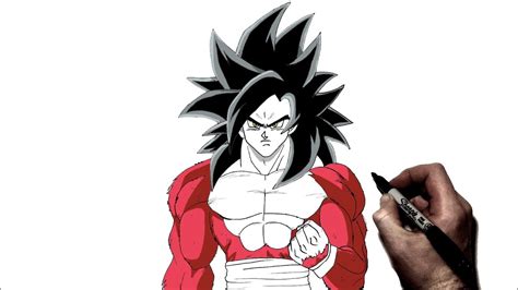 how to draw goku ssj4 step by step easy