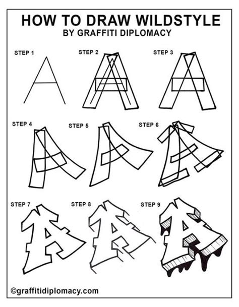how to draw graffiti letters step by step
