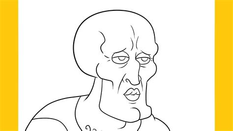 how to draw handsome squidward step by step