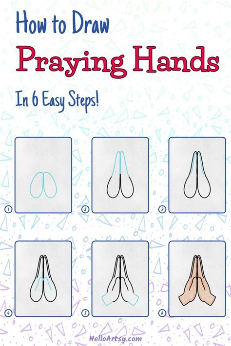 how to draw praying hands for beginners
