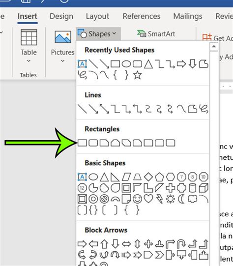 how to draw square in word document