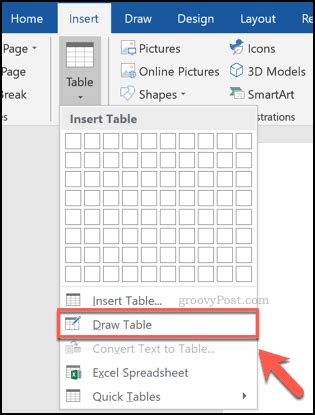 how to draw table on microsoft word