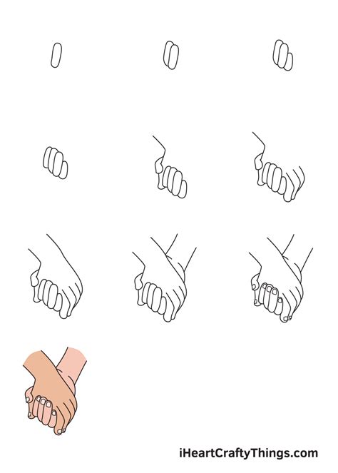 how to draw two hands holding something
