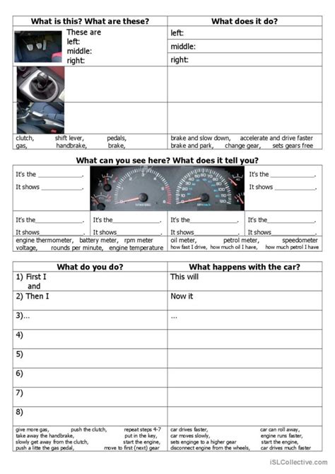 how to drive a car in english