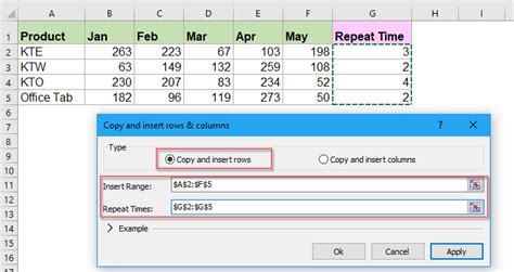 how to duplicate rows in excel multiple times