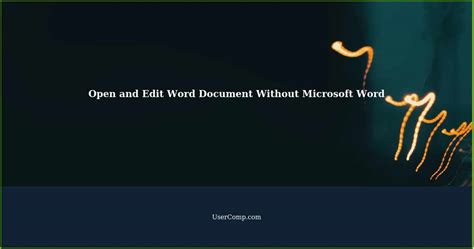 how to edit a word document without microsoft word
