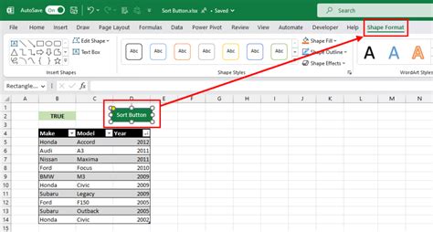 how to edit button color in excel