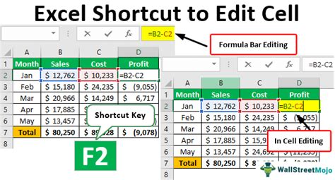 how to edit cell in excel with keyboard mac
