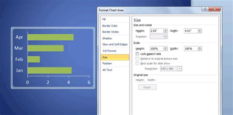 how to edit chart size in powerpoint