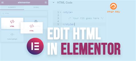 how to edit code in elementor