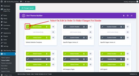 how to edit divi header