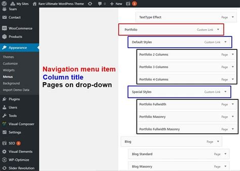 how to edit drop down menus in wordpress