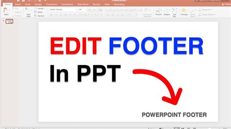 how to edit embedded footer in powerpoint