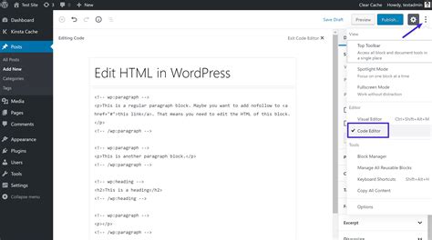 how to edit html in wordpress