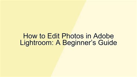 how to edit in lightroom for beginners