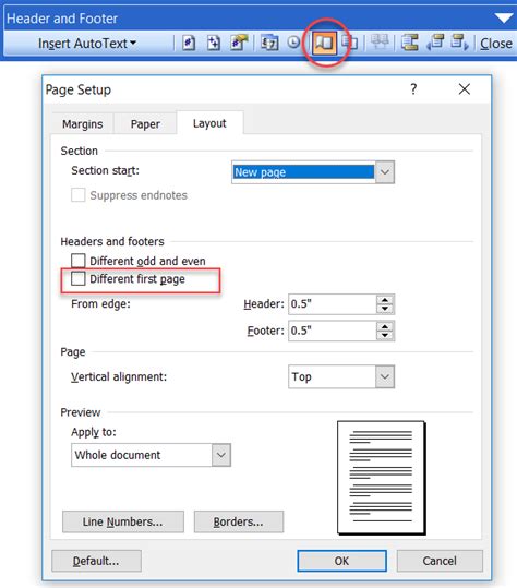 how to edit individual page header in word