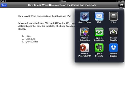 how to edit microsoft word document on iphone
