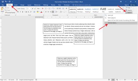 how to edit multiple text boxes in word