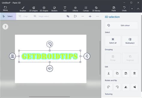 how to edit text in image in paint 3d