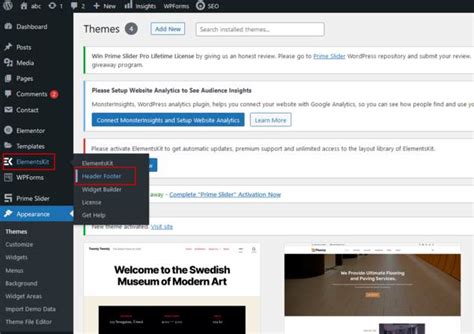 how to edit the header in wordpress elementor