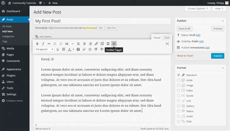 how to edit toolbar in wordpress