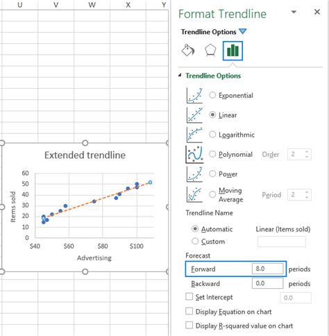 how to edit trendline in excel