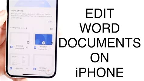 how to edit word doc on iphone for free