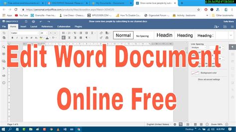 how to edit word document in online