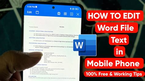 how to edit word file in mobile online