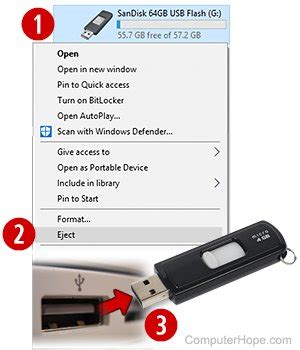 how to eject memory stick from pc