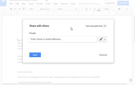 how to email a document from google docs