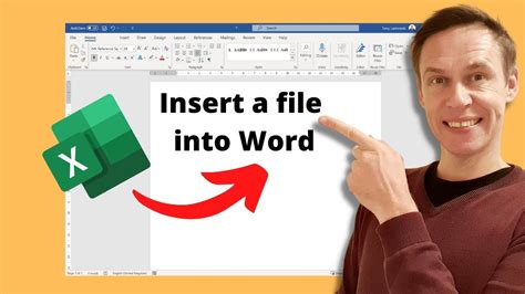 how to embed a excel file into word