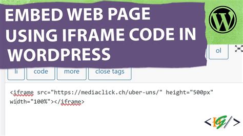 how to embed a web page in wordpress
