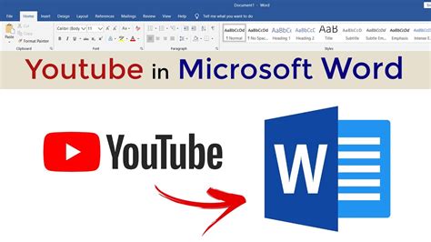 how to embed a youtube video in word