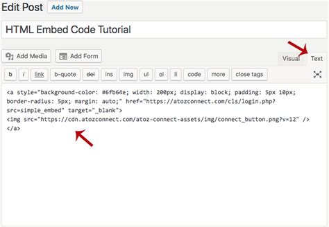 how to embed code in html
