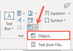 how to embed document in ms word