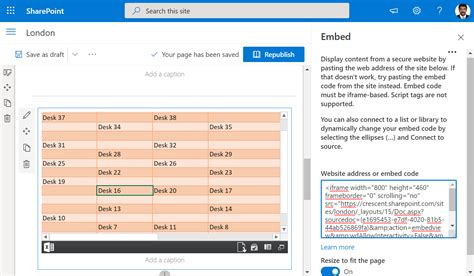 how to embed excel in sharepoint
