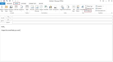 how to embed in outlook