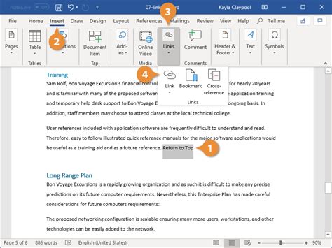 how to embed link in microsoft word