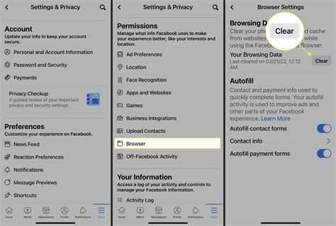 how to empty facebook cache on ipad