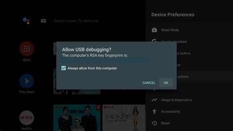 how to enable adb debugging on android tv