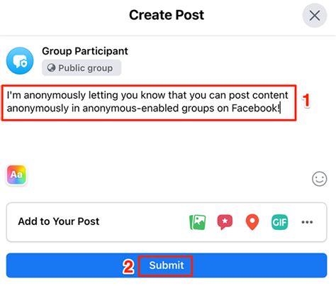 how to enable anonymous post on facebook group