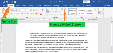 how to enable auto indent in word