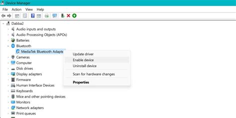 how to enable bluetooth network connection adapter windows 11