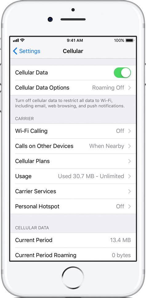 how to enable cellular data on iphone