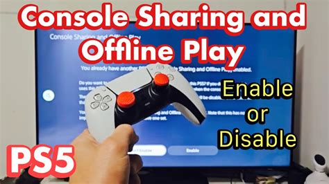 how to enable console sharing and offline play without internet